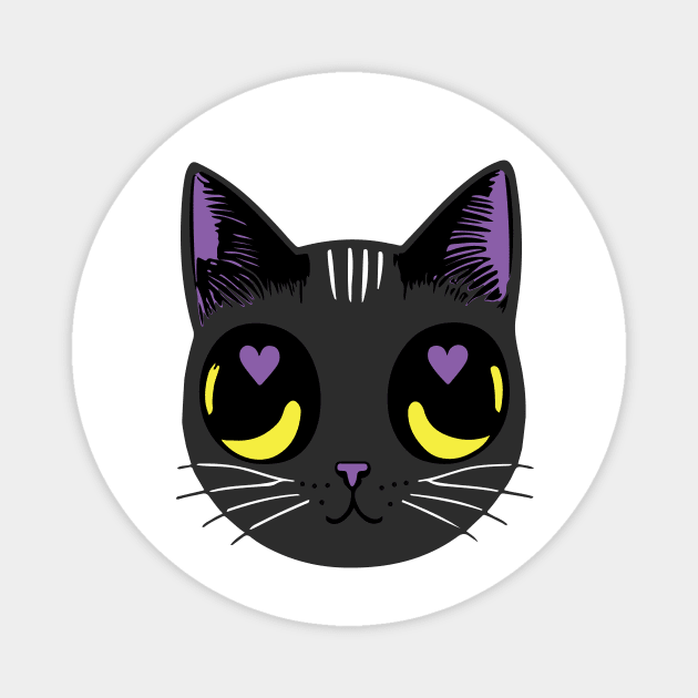 Non-Binary Pride Cat - Heart Eyes Magnet by KittenMe Designs